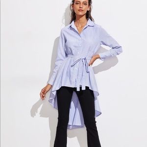 Fishtail Pinstripe Toe Waist Top